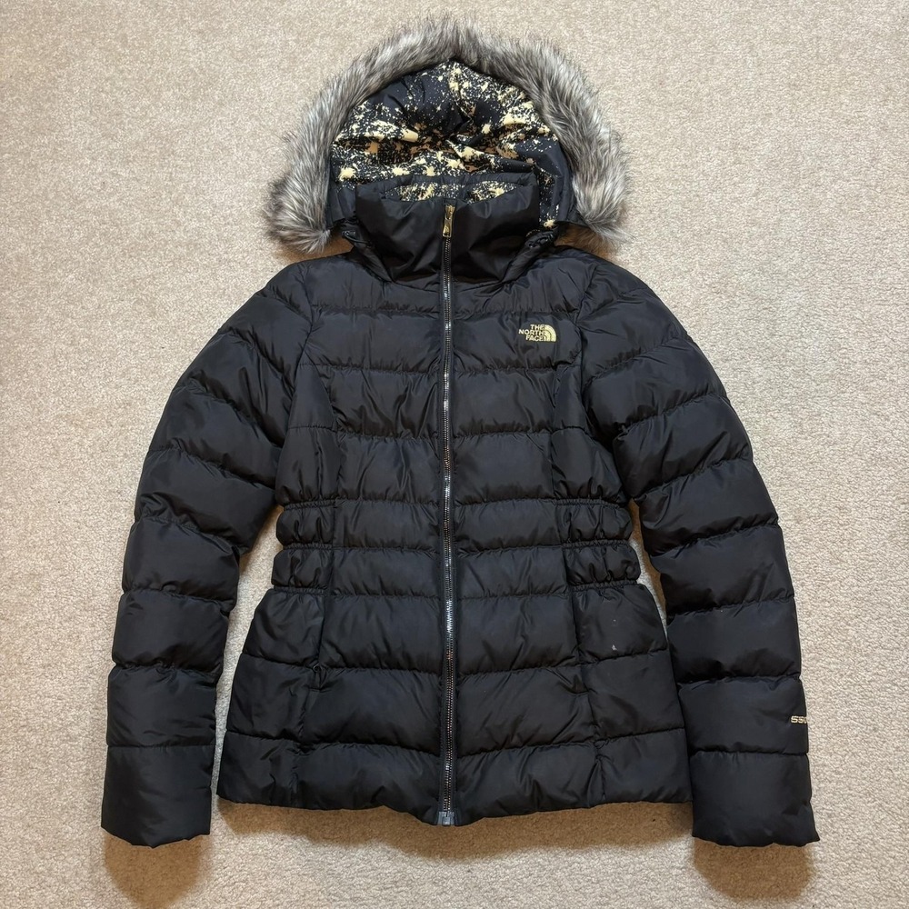 The North Face Jacket Womens XS Gotham Black 550 Down‎ Quilted Hooded Puffer